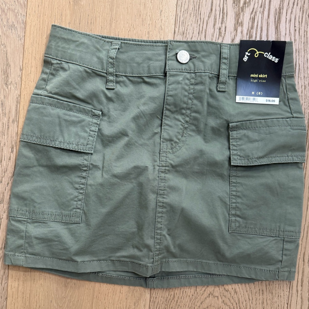 Green Cargo Skirt
